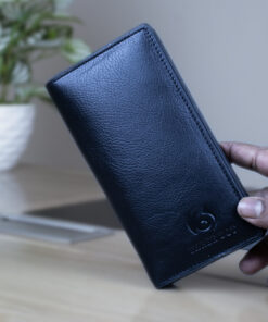 Genuine Leather Long Wallet (Black Colour)